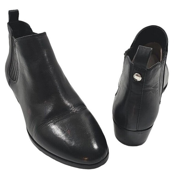 Michael Kors ~Woman Size 6.5~ Black Leather Booties Pull-On. - Picture 7 of 12